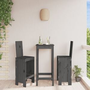 Scaune de bar VIDAXL, 2 buc, gri, 40x42x120 cm, lemn masiv de pin