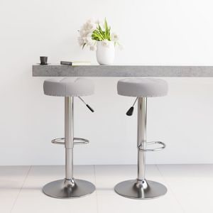Scaune de bar VIDAXL, 2 buc, gri, material textil