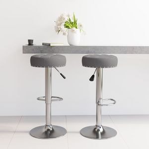 Scaune de bar VIDAXL, 2 buc, gri inchis, material textil