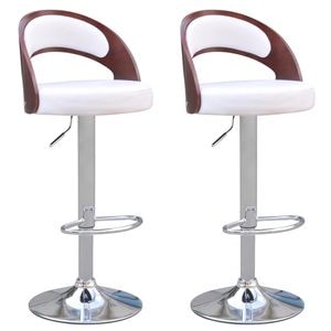 Scaune de bar VIDAXL, 2 buc, cadru lemn curbat, piele artificiala