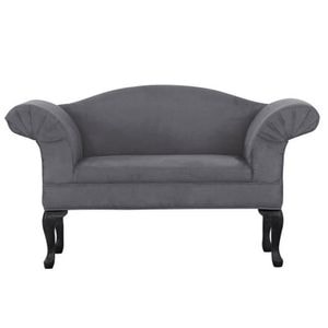 Canapea DacEnergy, 4 picioare din lemn, stil rustic, tapiteria din material textil, 122 x 51 x 71,5 cm, gri/negru