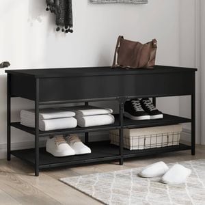 Pantofar VIDAXL, lemn prelucrat, 100x42.5x50 cm, negru