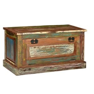 Banca depozitare pantofi VIDAXL, lemn masiv reciclat, 45x40x45 cm