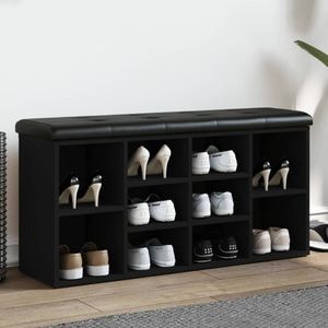 Pantofar VIDAXL, lemn prelucrat, 102x32x50 cm, negru