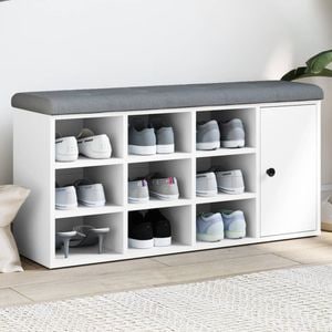 Pantofar VIDAXL, lemn prelucrat, 102x32x50 cm, alb