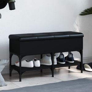 Pantofar VIDAXL, lemn prelucrat, 82x32x45 cm, negru