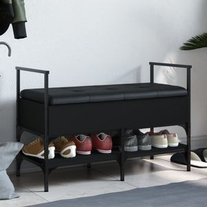 Pantofar VIDAXL, lemn prelucrat, 85.5x42x57.5 cm, negru