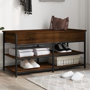Pantofar VIDAXL, lemn prelucrat, 100x42.5x50 cm, stejar maro