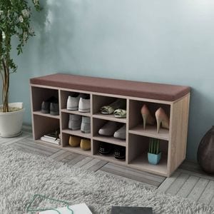 Pantofar VIDAXL, 10 compartimente, 48x30x48 cm, culoare stejar