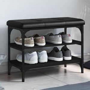 Pantofar VIDAXL, lemn prelucrat, 62x32x47 cm, negru