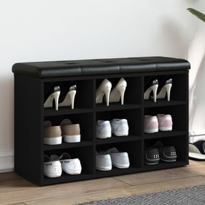 Pantofar VIDAXL, lemn prelucrat, 82x32x50 cm, negru