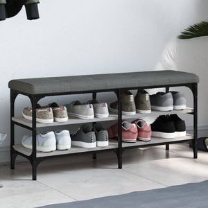 Pantofar VIDAXL, lemn prelucrat, 102x32x47 cm, gri sonoma