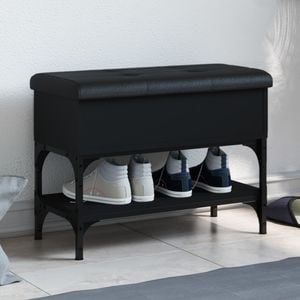 Pantofar VIDAXL, lemn prelucrat, 62x32x45 cm, negru