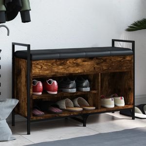 Pantofar VIDAXL, lemn prelucrat, 85.5x32x57.5 cm, stejar fumuriu