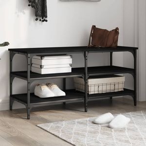 Pantofar VIDAXL, lemn prelucrat, 100x38.5x49 cm, negru