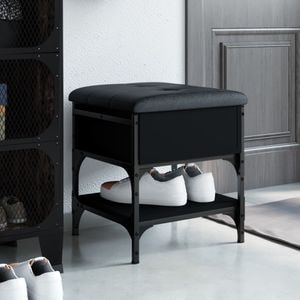 Pantofar VIDAXL, lemn prelucrat, 42x42x45 cm, negru