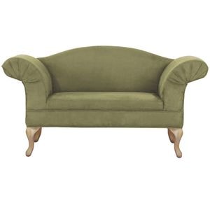 Canapea DacEnergy, 4 picioare din lemn, stil rustic, tapiteria din material textil, 122 x 51 x 71,5 cm, verde/stejar