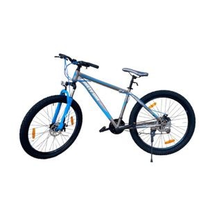Bicicleta MTB PROCART, 27.5 inch, 21 viteze, schimbator Shimano, frane pe disc, suspensii fata, gri-albastru