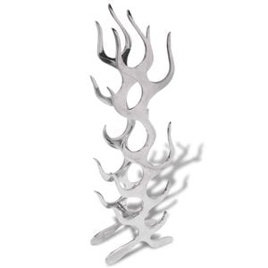 Raft vin VIDAXL, pentru 9 sticle, Aluminiu, 31 x 13 x 94 cm, argintiu