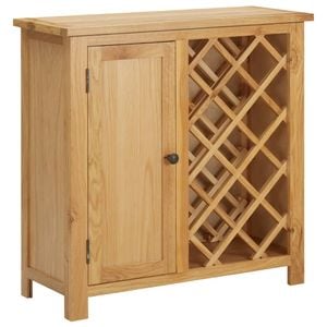 Raft vin VIDAXL, pentru 11 sticle, lemn, 80 x 32 x 80 cm, maro