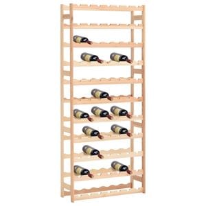 Raft vin VIDAXL, pentru 77 sticle, lemn, 72 x 25 x 166 cm, bej