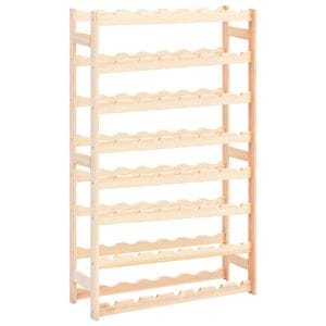 Raft vin VIDAXL, pentru 56 sticle, lemn, 72 x 25 x 118 cm, bej