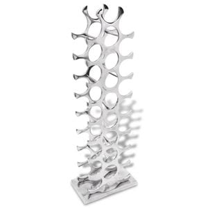 Raft vin VIDAXL, pentru 27 sticle, Aluminiu, 33 x 19 x 102 cm, argintiu