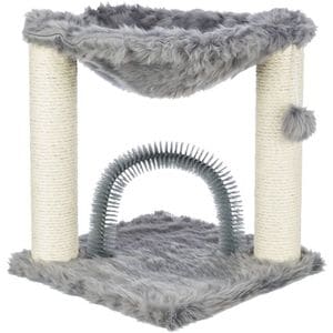 Ansamblu de joaca pentru pisici Trixie Baza, Cu Arc Pentru Masaj/Ingrijirea Blanii, 41x41 cm/ h: 50 cm, Gri, 44548