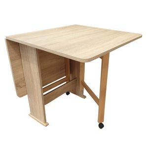 Masa plianta DRIMUS Practic, PAL Melaminat cu elemente de lemn masiv, 120x74x75 cm, Stejar Sonoma