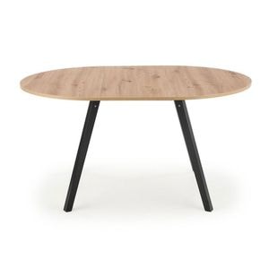 Masa extensibilia DRIMUS HM Ruben, structura lemn masiv, blat MDF, 73x102x102/142 cm, stejar/negru