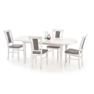 Masa extensibilia DRIMUS HM Fryderyk, blat MDF, 160/240x90x74 cm, Alba