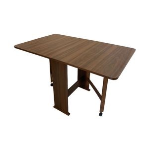 Masa plianta DRIMUS Practic, PAL Melaminat cu elemente de lemn masiv, 120x74x75 cm, Nuc