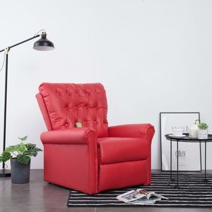 Fotoliu cu recliner VIDAXL, piele ecologica, 78 x 94 x 91 cm, rosu