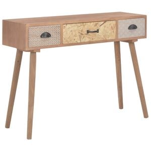 Masa consola VIDAXL, 3 sertare, lemn masiv de pin, 100 x 30 x 73 cm, maro