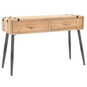 Masa consola VIDAXL, lemn masiv de brad, 115 x 40.5 x 76 cm, maro