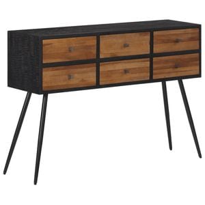 Masa consola VIDAXL, cu sertare, lemn masiv tec reciclat, 116 x 30 x 76 cm, maro