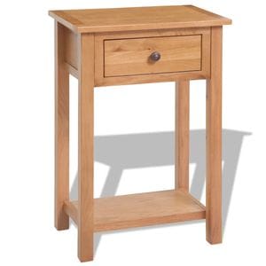 Masa consola VIDAXL, lemn masiv de stejar, 50 x 32 x 75 cm, maro