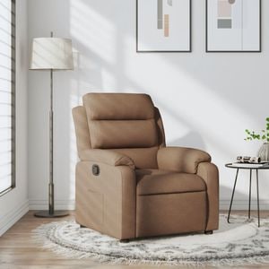 Fotoliu rabatabil VIDAXL, material textil, maro