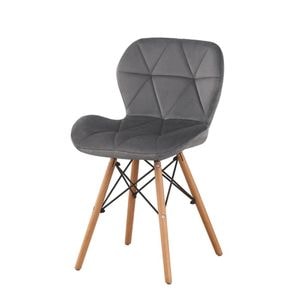 Scaun de bucatarie PROCART, stil scandinav, 72x46x36 cm, cadru lemn, tapiterie catifea gri