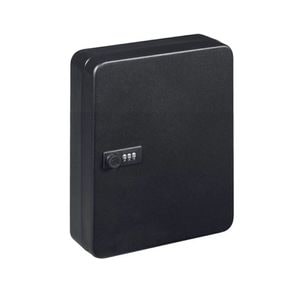 Cutie metalica cu cifru pentru depozitare chei PROCART, fixare perete, 48 brelocuri, 25x20x7.5 cm, negru