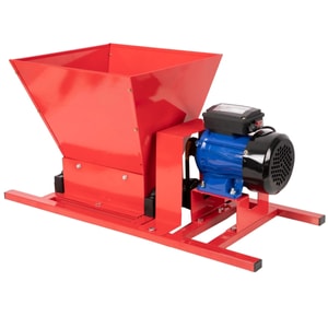 Zdrobitor de struguri electric, 2200 W, capacitate de productie 600 kg/h, 35 L, rosu