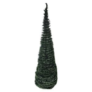 Brad artificial de Craciun pliabil NOVOKIDS Pop-up Tree, Cu ace lungi, Coroana bogata, Inaltime 180 cm, Suport inclus, Pom de Craciun, Ecologic, Verde