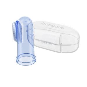 Degetar din silicon pentru dinti BabyOno 723/02, Albastru