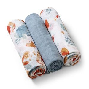 Set 3 scutece muselina pentru bebelusi BabyOno, 100% bumbac, 70x70 cm, Multicolor