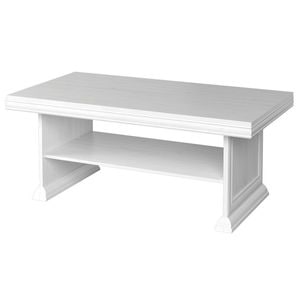 Masuta cafea DRIMUS VML2, PAL Melaminat, 125 x 65 x 53 cm, alb antichizat