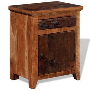 Noptiera VIDAXL, lemn masiv de acacia si lemn reciclat, 40x30x50, maro