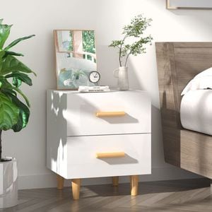 Noptiera VIDAXL, 40x35x47.5 cm, alb extralucios