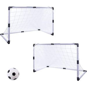 Set fotbal PROCART, 2 porti fotbal, minge si pompa, 92x61x48 cm, alb negru