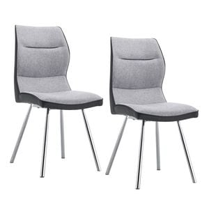 Scaun de bucatarie Lisa, 2 buc, 50 x 43 x 97 cm, gri-negru