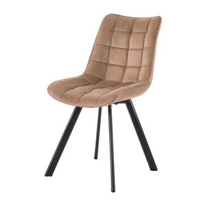 Scaun living Drimus, HM K332, catifea, picioare metalice, 46x61x84 cm, bej